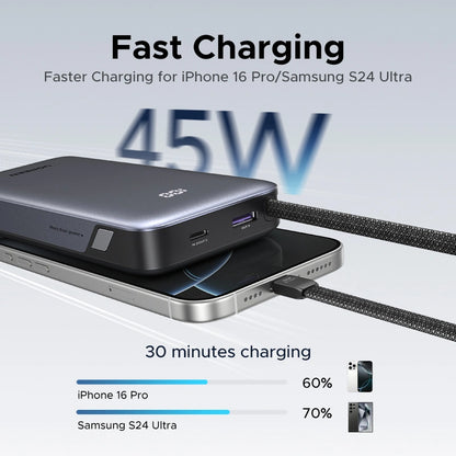 UGREEN 20000mAh 45W Power Bank with Built-in Cable – PB536 – 55988B