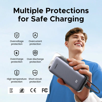UGREEN 20000mAh 45W Power Bank with Built-in Cable – PB536 – 55988B