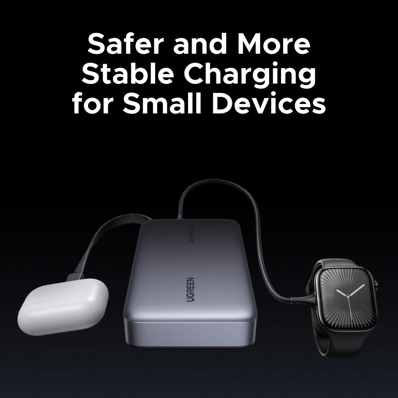 UGREEN 20000mAh 67W Power Bank with Built-in Type – C Cable – PB550 - 55996B