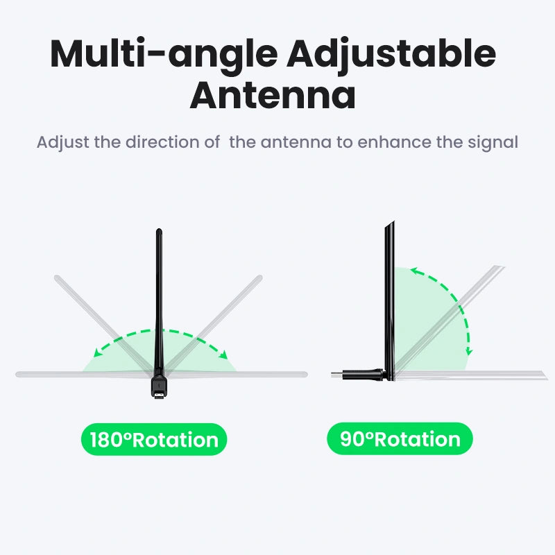 UGREEN AC650 High-Gain Dual Band Wireless USB Wi-Fi Adapter – CM496 – 90339