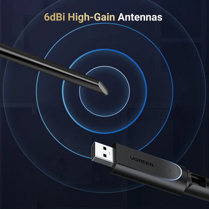 UGREEN AX900 USB High-Gain Dual Band Wi-Fi Adapter – CM763 – 35265