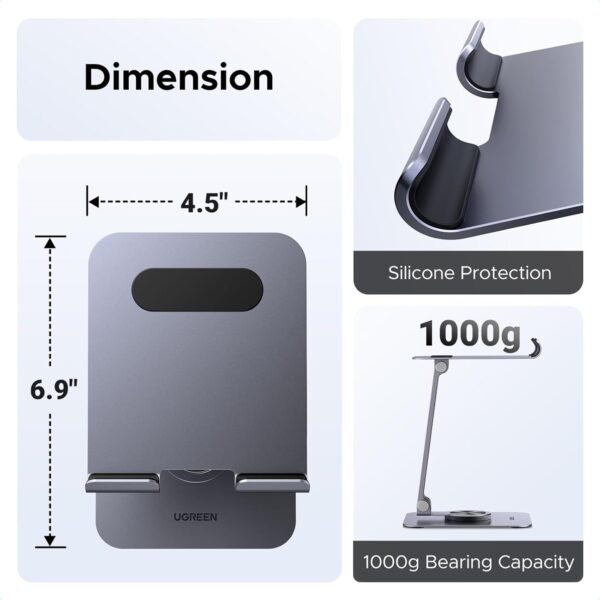 UGREEN Aluminum Alloy 360° Rotation Desktop Tablet Stand - 45860