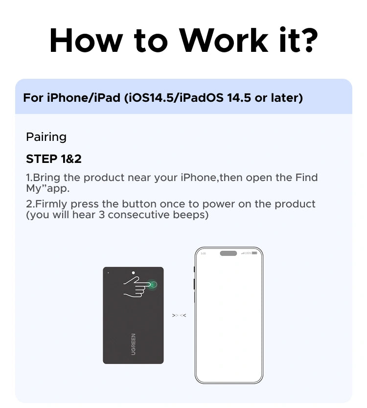 UGREEN Finder Slim Pro Tracker Android Find Hub + Apple Find My – CM915 – 75644