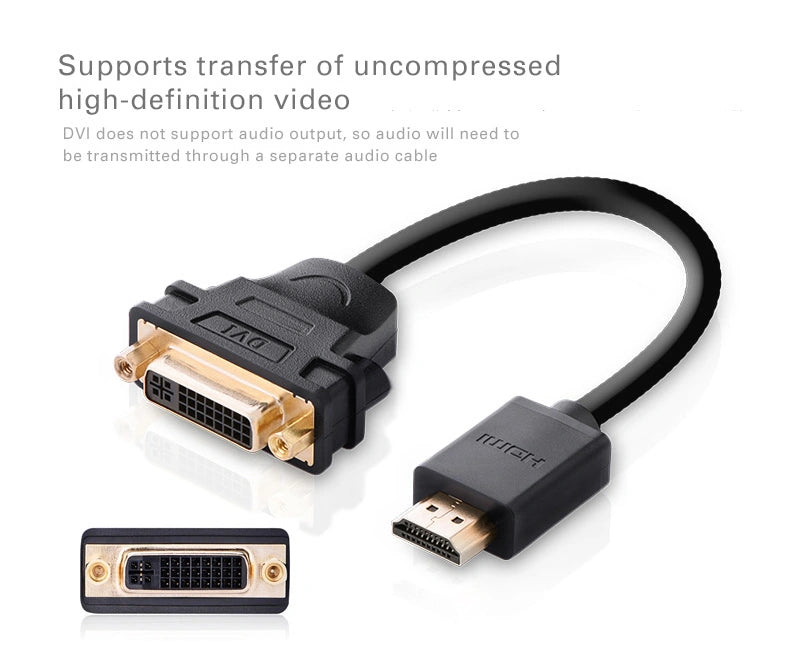 UGREEN HDMI Male to DVI Female Adapter Cable 22cm – 20136  – 20136