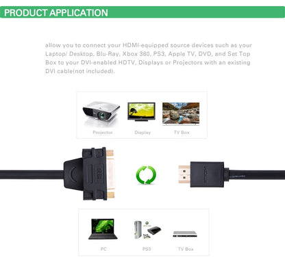 UGREEN HDMI Male to DVI Female Adapter Cable 22cm – 20136  – 20136