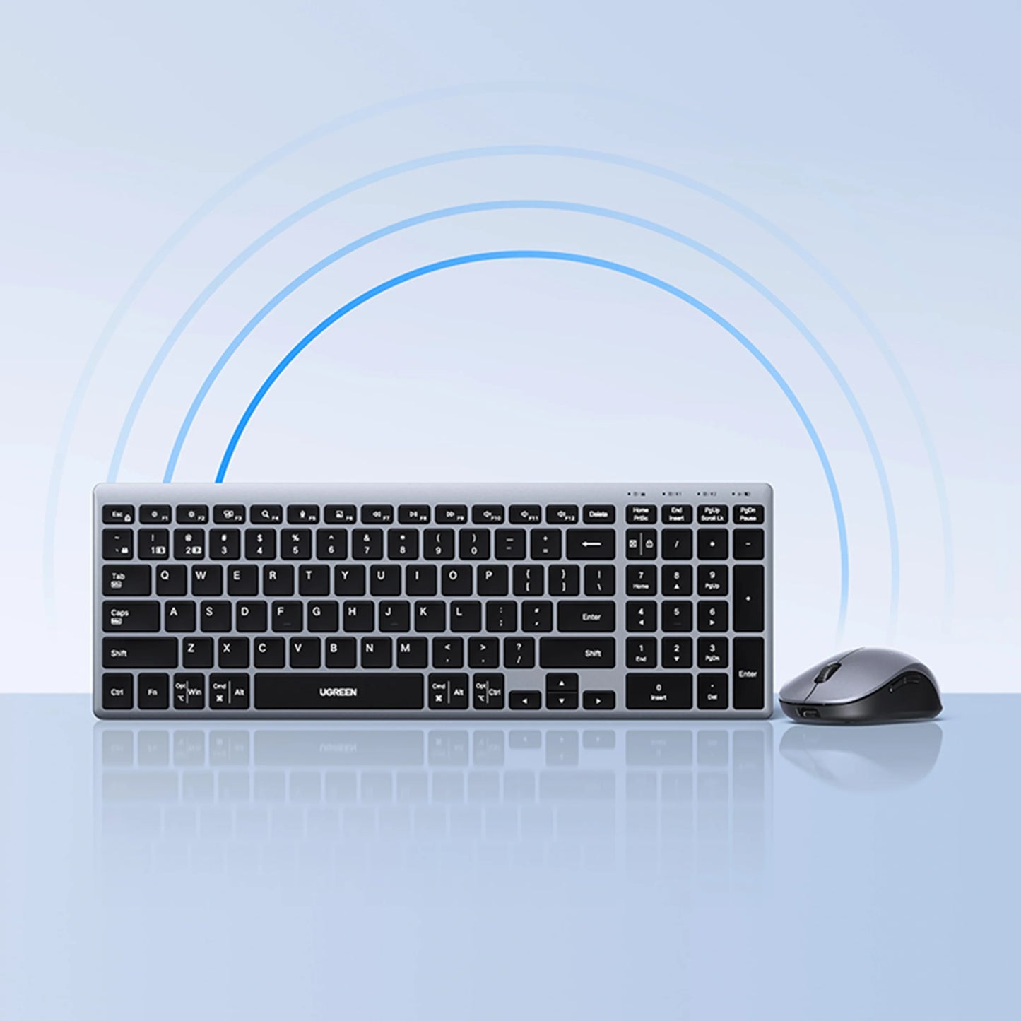 UGREEN Bluetooth & 2.4GHz Wireless Keyboard & Mouse Combo Rechargeable – MK552 – 85513