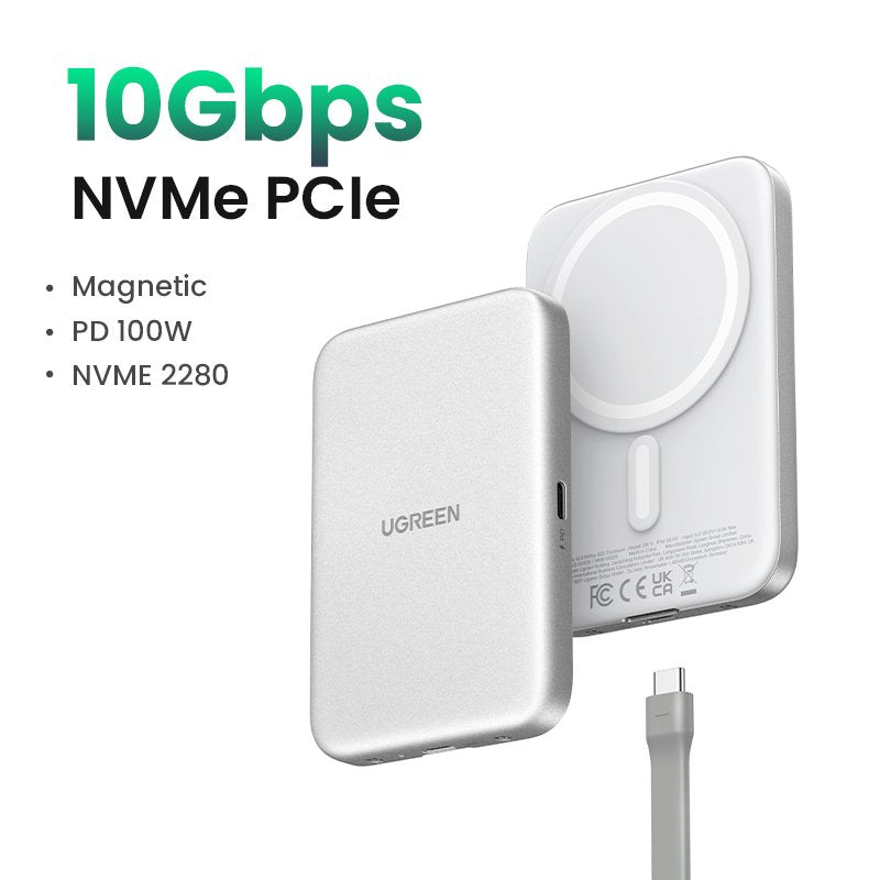 UGREEN Magnetic M.2 NVMe SSD Enclosure – D619 – 55151 - 55151