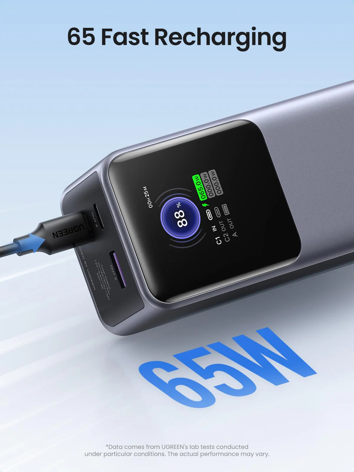 UGREEN 20000mAh 130W Nexode Smart Display Power Bank – PB721 - 35524B