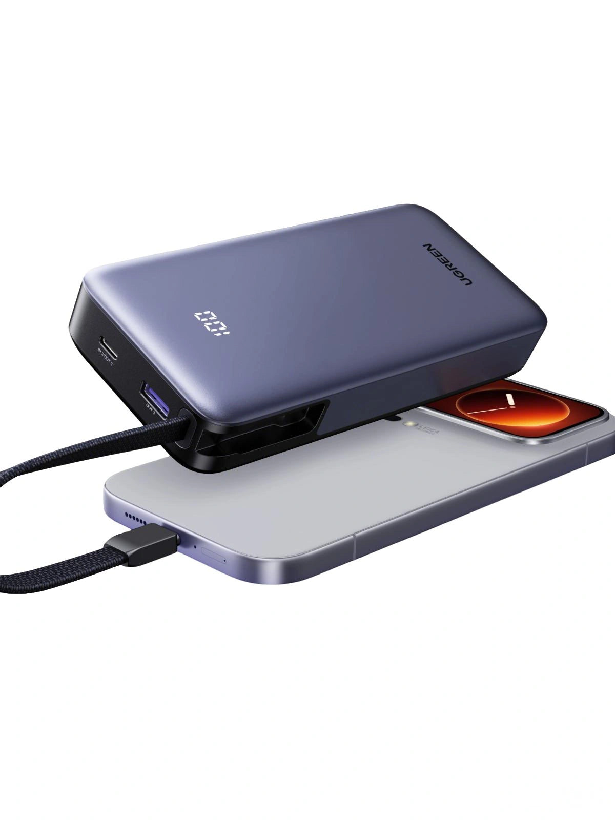 UGREEN Nexode 20000mAh 55W Fast Charging Power Bank with Built-in USB-C Cable – PB537 – 95178B