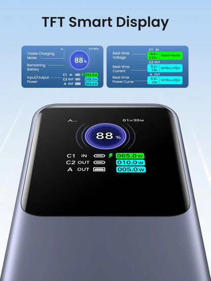 UGREEN 25000mAh 200W Nexode Smart Display Power Bank – PB722 – 35525B