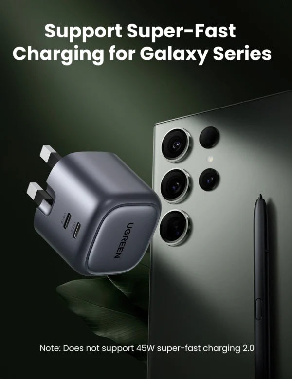 UGREEN 45W NexodeGaN Dual Type-C PD Fast Charging Adapter – CD294 - 90399