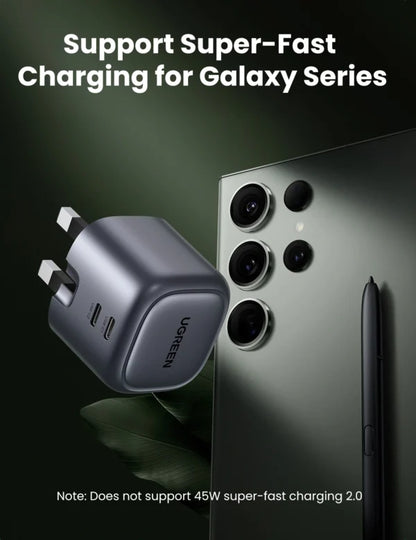 UGREEN 45W NexodeGaN Dual Type-C PD Fast Charging Adapter – CD294 - 90399