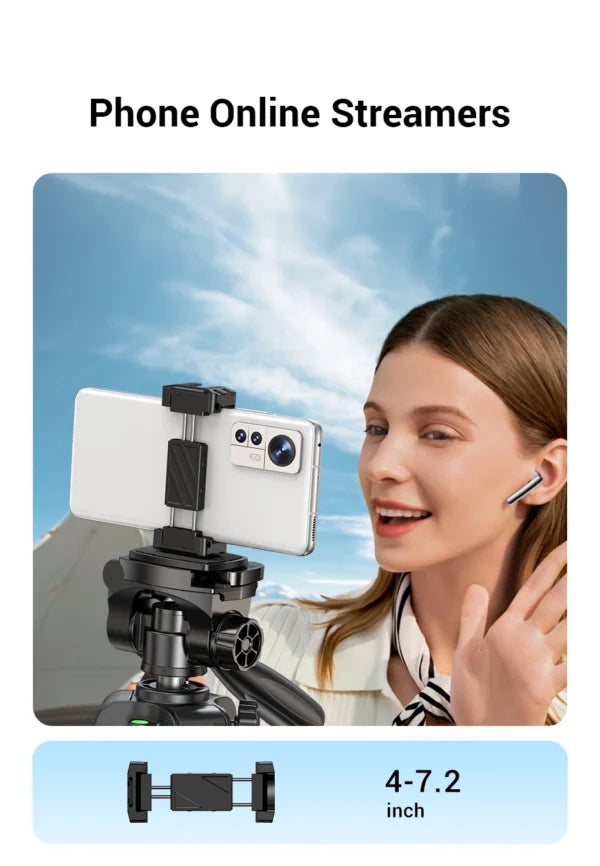 UGREEN Professional Tripod For Phone and Cameras (1.75m Maximum) – LP661 - 15187