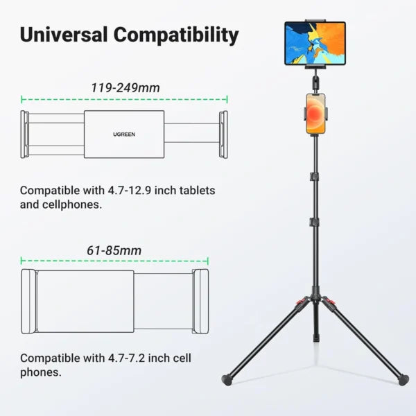 UGREEN Tablet and Phone Tripod Stand 1.7 Meter – LP585 - 15647