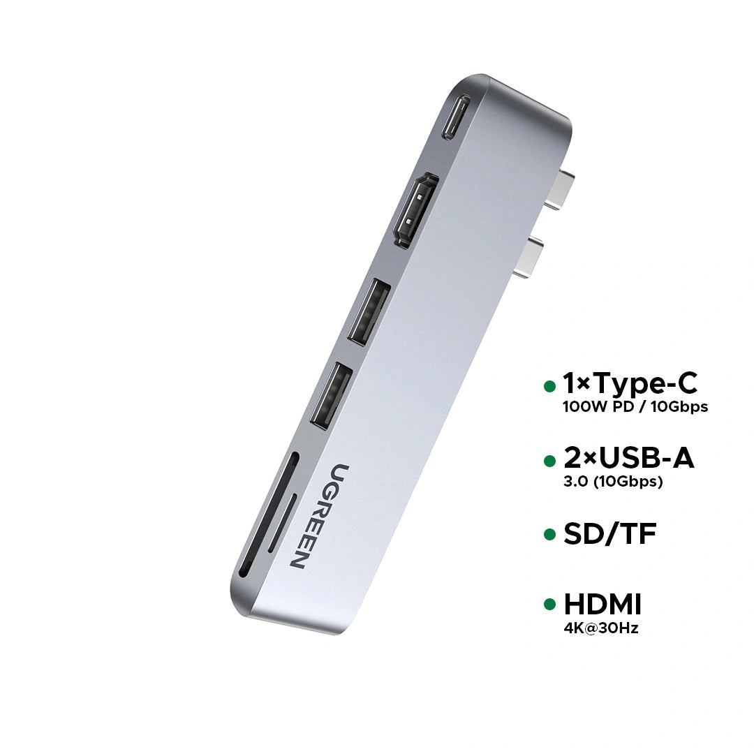 UGREEN 6 – in – 2 Thunderbolt Dual Port Type-C Multifunction Adapter (Macbook Air/Pro) – CM380 – 80856