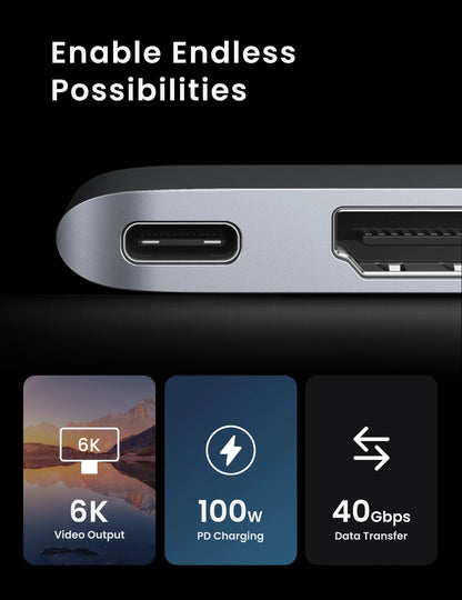 UGREEN 6 – in – 2 Thunderbolt Dual Port Type-C Multifunction Adapter (Macbook Air/Pro) – CM380 – 80856