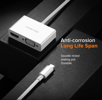 UGREEN Type C to HDMI + VGA Converter