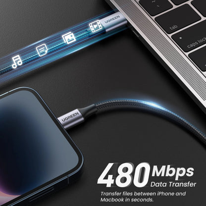 UGREEN 1 Meter MFI Certified Type-C to Lightning Aluminum Shell Braided Cable