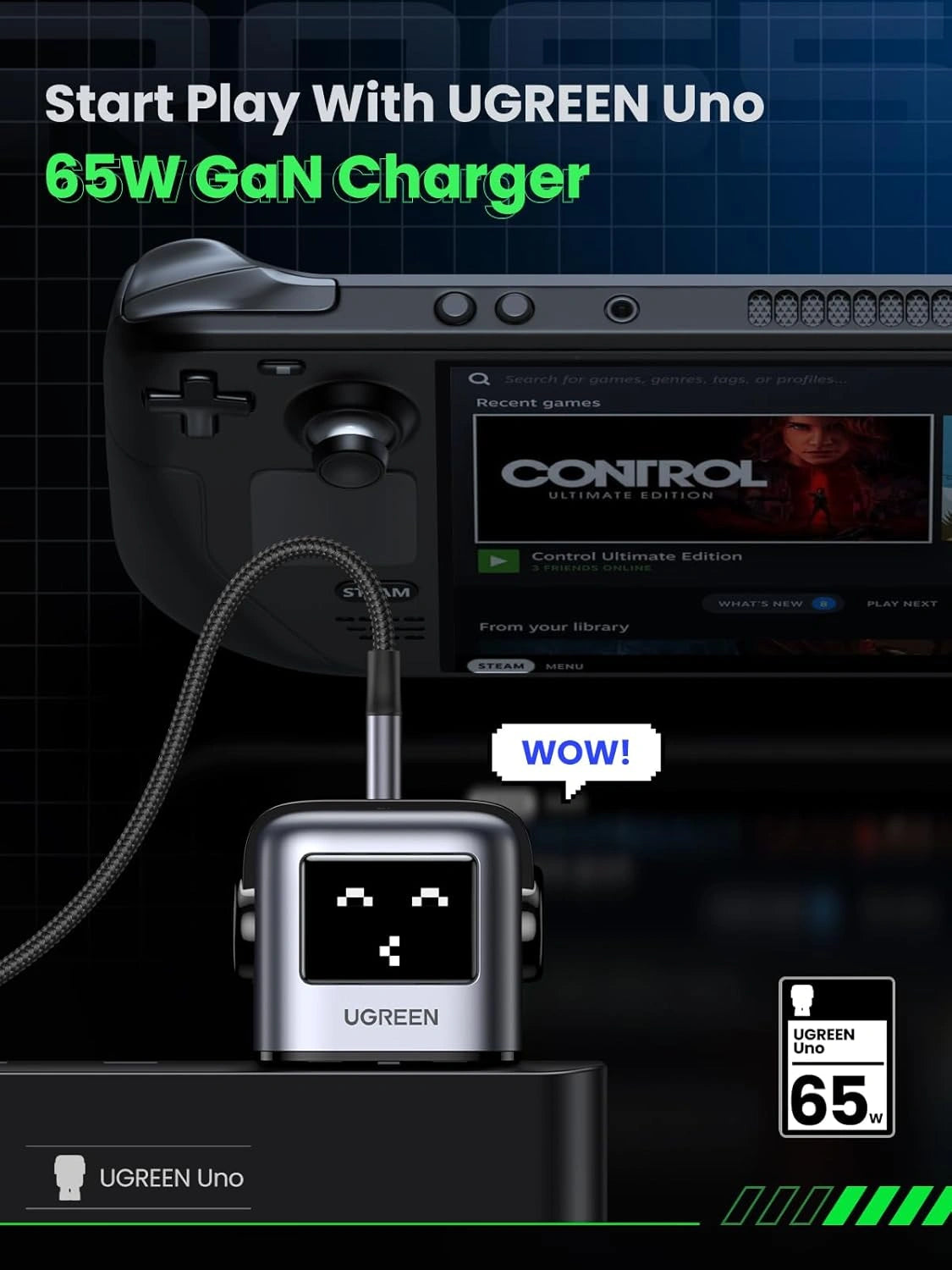 UGREEN 65W UNO RG GaN Fast Charging Adapter – CD361 - 25686