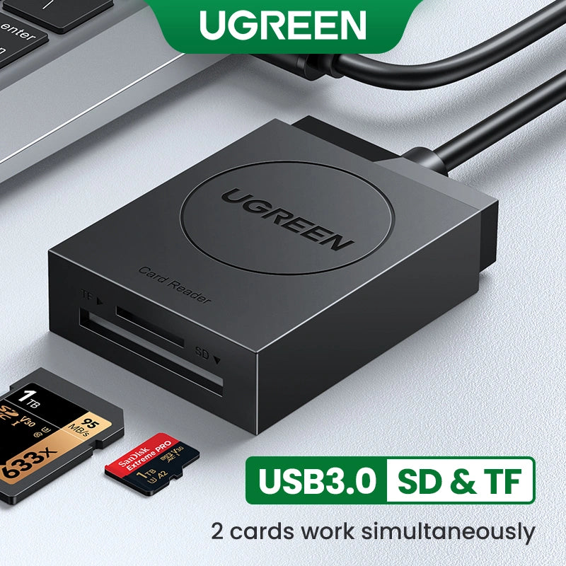 UGREEN USB 3.0 TF+SD Card Reader 5Gbps – CR127 – 20250