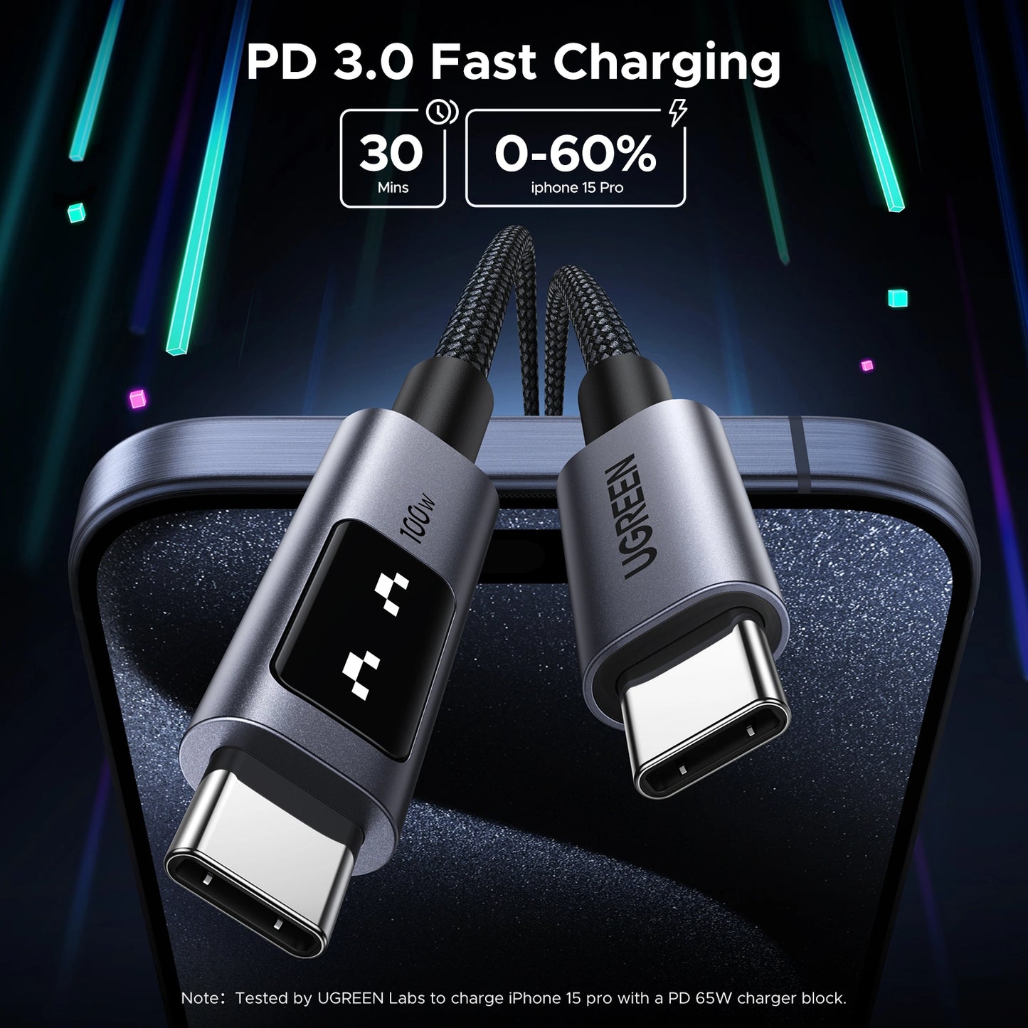 UGREEN 1 Meter 100W Uno Type-C to Type-C PD Fast Charging Cable 5A Max – L509 – 35501