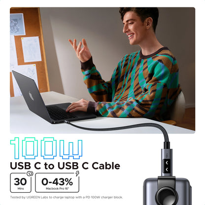 UGREEN 1 Meter 100W Uno Type-C to Type-C PD Fast Charging Cable 5A Max – L509 – 35501