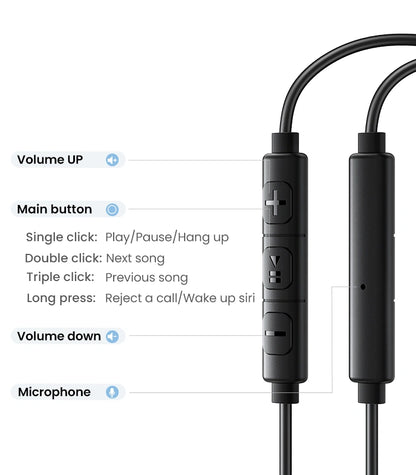 UGREEN Wired Earphones with Type-C Connector – EP106 – 35756