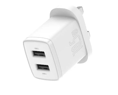 Baseus 10.5W Dual USB UK Pin Adapter white