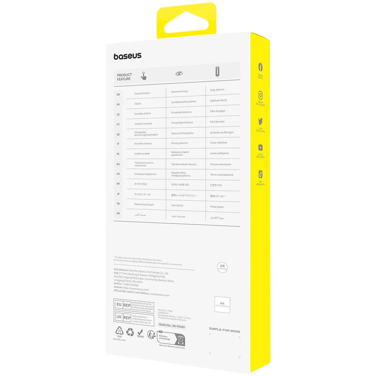 Baseus Iphone 16 Pro Max Privacy Protection Sapphire Series Tempered Glass