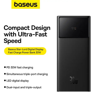 Baseus 30000mAh 30W Star-Lord Digital Display Fast Charging Power Bank