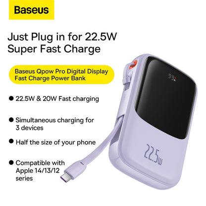 Baseus 10000mAh 22.5W Qpow Pro Digital Display Fast Charge Power Bank