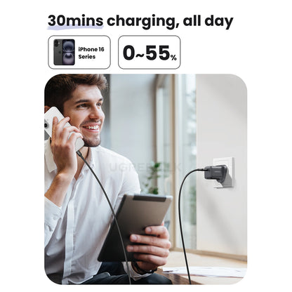 UGREEN 30W Type-C GaN Fast Charger UK with 1m Type-C Cable – X513 - 75958