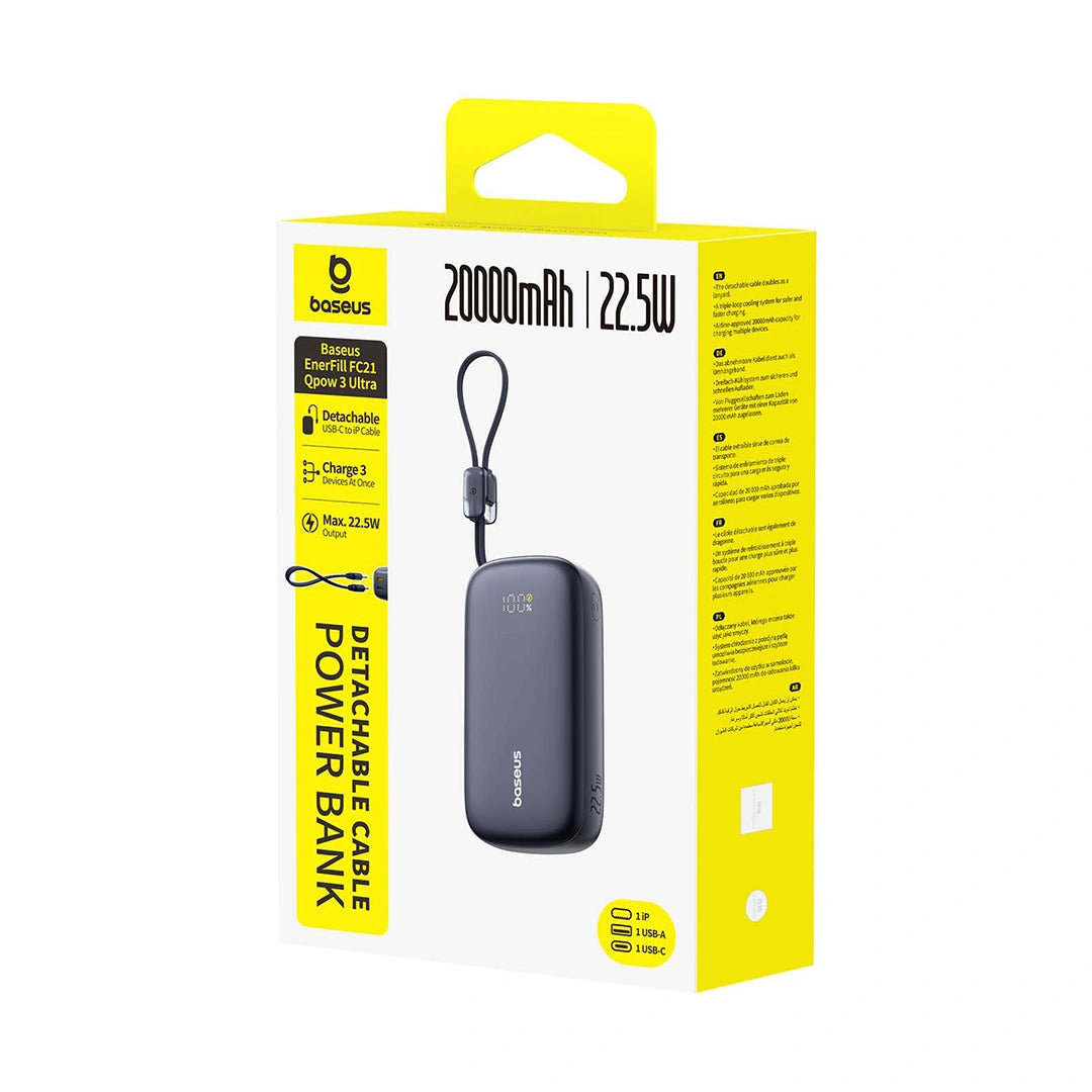Baseus 20000 mAh 22.5 W EnerFill FC21 “QPow 3 Ultra” Power Bank – (Cosmic Black)