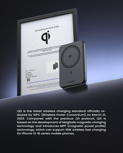 UGREEN 10000mAh 30W Qi2 Magnetic Wireless Power Bank – PB761 – 45763