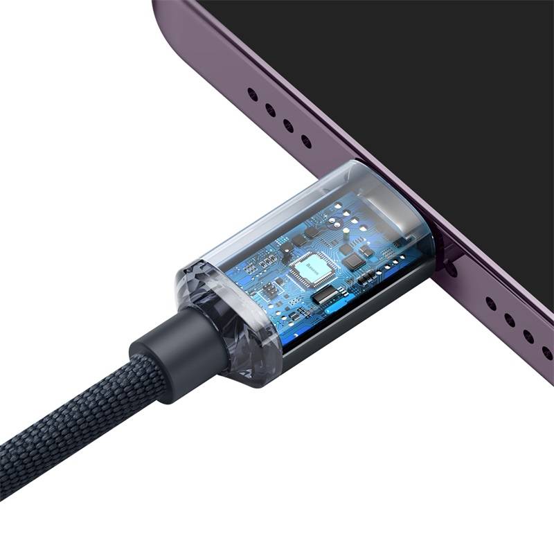Baseus 1.2m Type-C to Lightning 20W Fast Charging Data Cable-Crystal Shine Series – Blue
