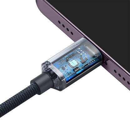 Baseus 1.2m Type-C to Lightning 20W Fast Charging Data Cable-Crystal Shine Series – Blue