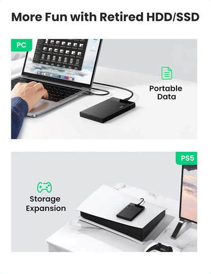 UGREEN 2.5 Inch SATA HDD / SSD Hard Drive Enclosure