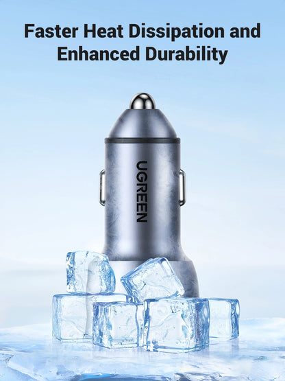 UGREEN 60W Dual Type-C Port PD Fast Car Charger – CD213 – 70594