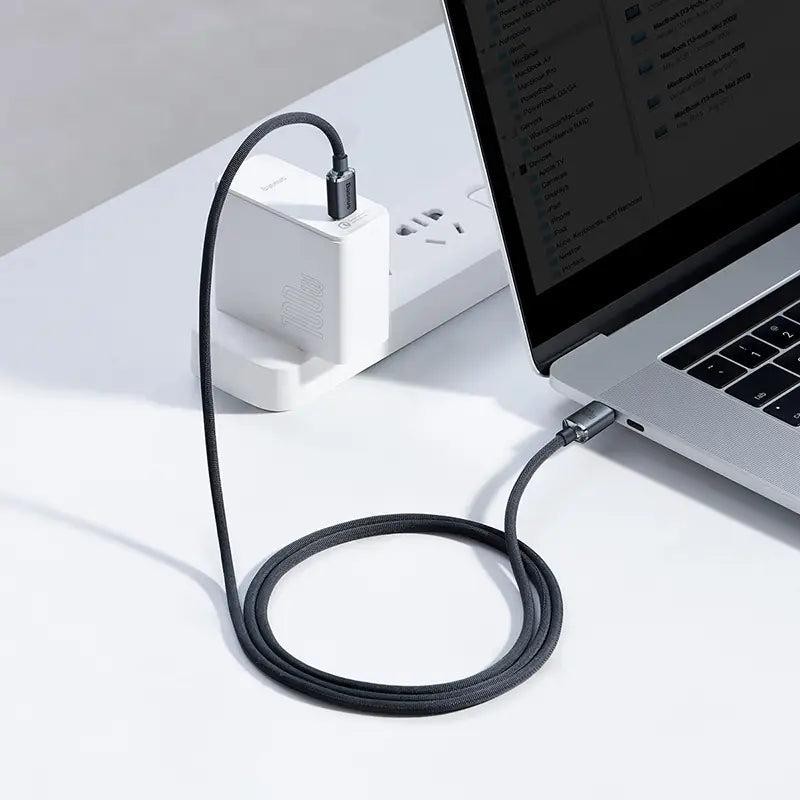 Baseus 1.2m Type-C to Type-C 100W Fast Charging Data Cable – Crystal Shine Series – Black