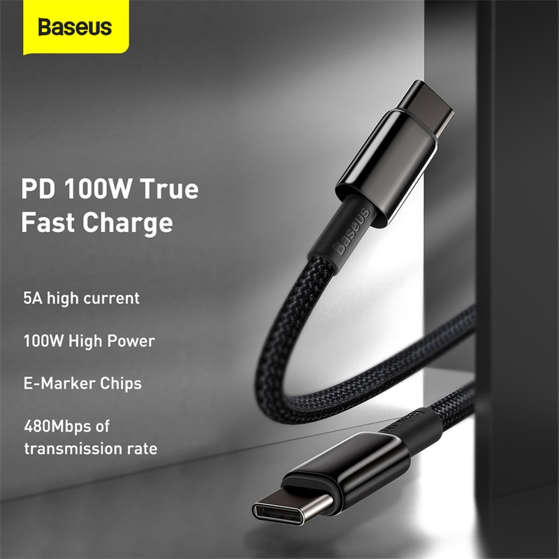 Baseus Tungsten Gold Fast Charging Data Cable Type-C to C 100W