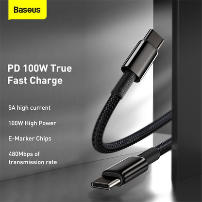 Baseus Tungsten Gold Fast Charging Data Cable Type-C to C 100W