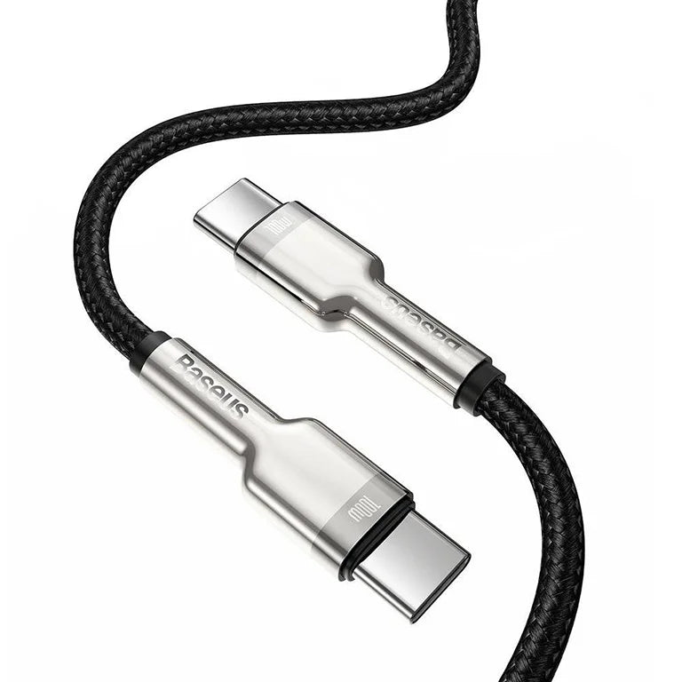 Baseus Cafule Series 1M Metal Data Cable Type-C to Type-C 100W Black – CATJK-C01